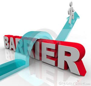 a digital design of a person overcoming a barrier 