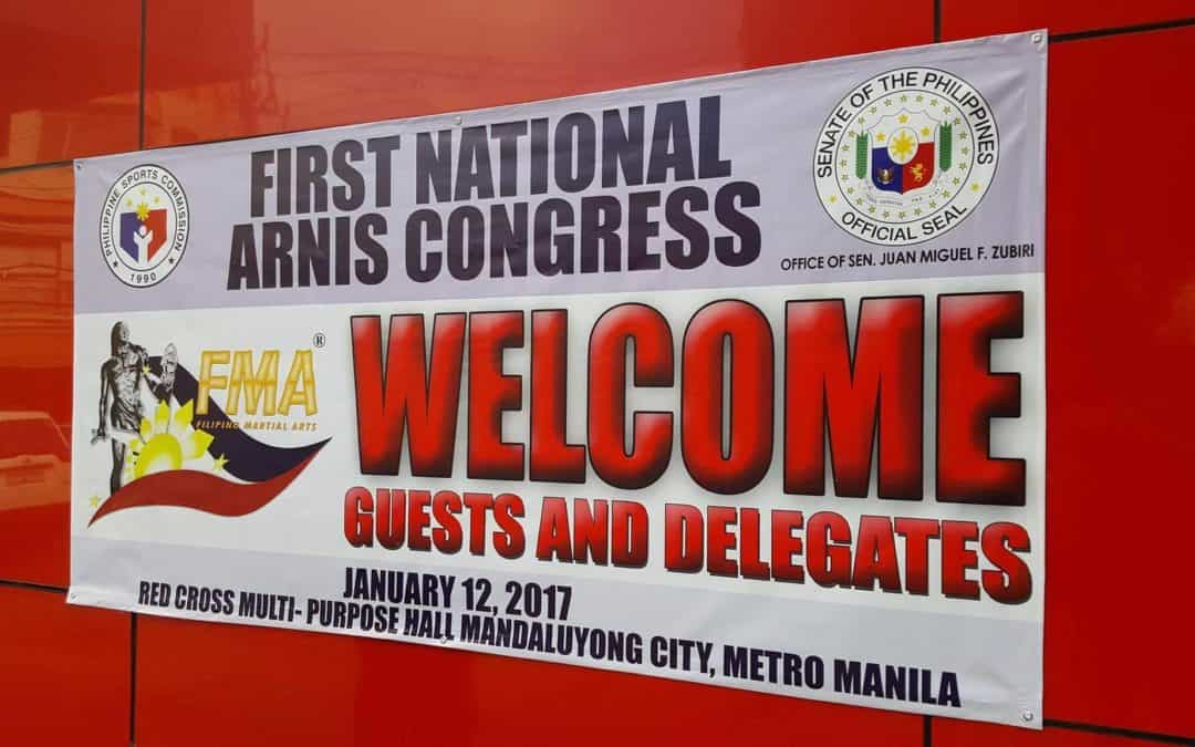 first national Arnis Congress welcome poster